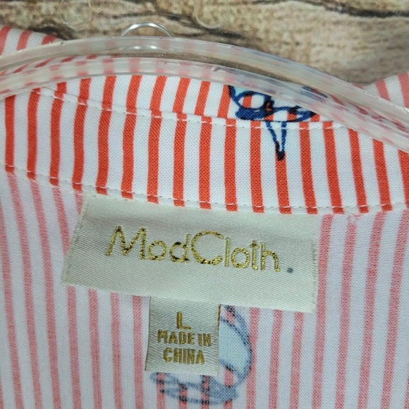 ModCloth Sailboat Red Stripe Its Best To Impress Romper Size Large - Picture 4 of 6